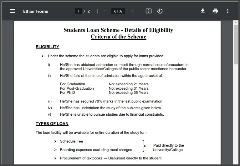 NBP-Student-Loan-Details