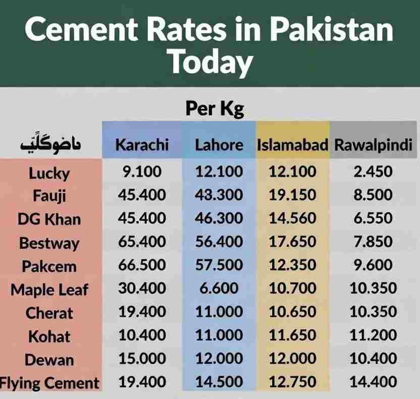 Cement-Rate-In-Pakistan-Today