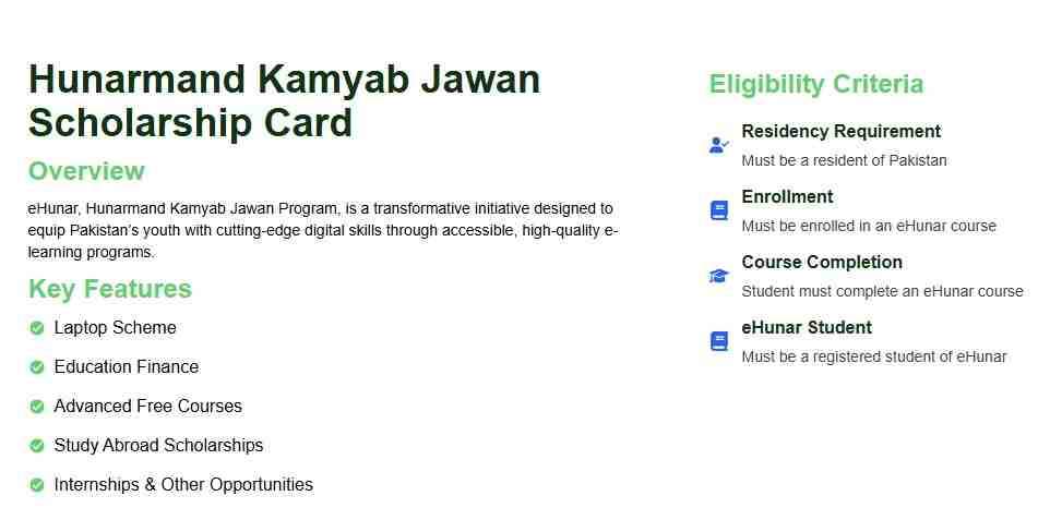 Student Scholarship Card Hunarmand 2026 | Official Portal 2 Hunarmand-Punjab-Scholarship-Card-Eligibility-Criteria