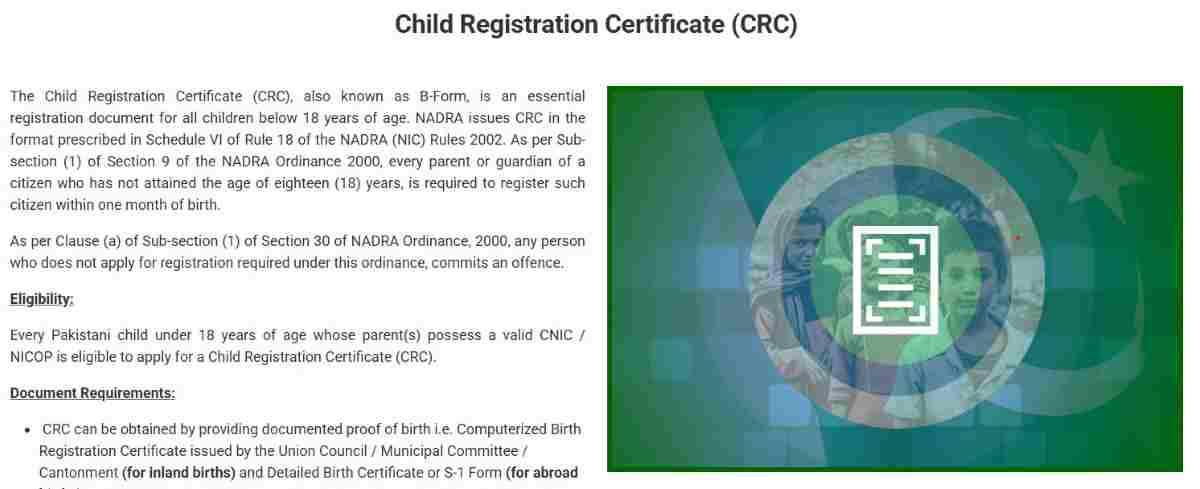 NADRA-B-Form-Requirements