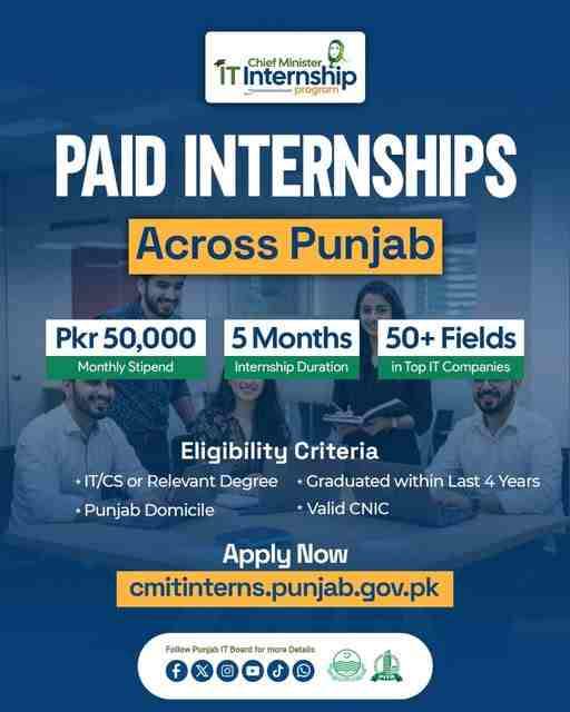 CM Punjab Internship Program 2026 Apply Online (Get PKR 70K) 2 CM-Punjab-IT-Internship-Program